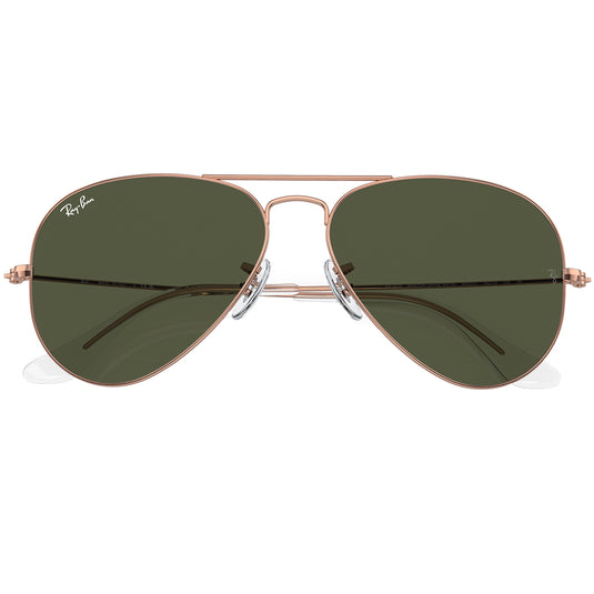 Ray-Ban Aviator Rose Gold Sunglasses - Polished Rose Gold/Green