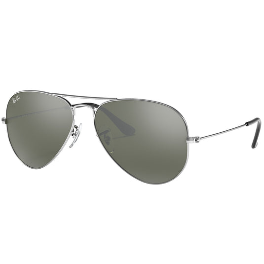 Ray-Ban Aviator Mirror Sunglasses - Polished Silver/Silver