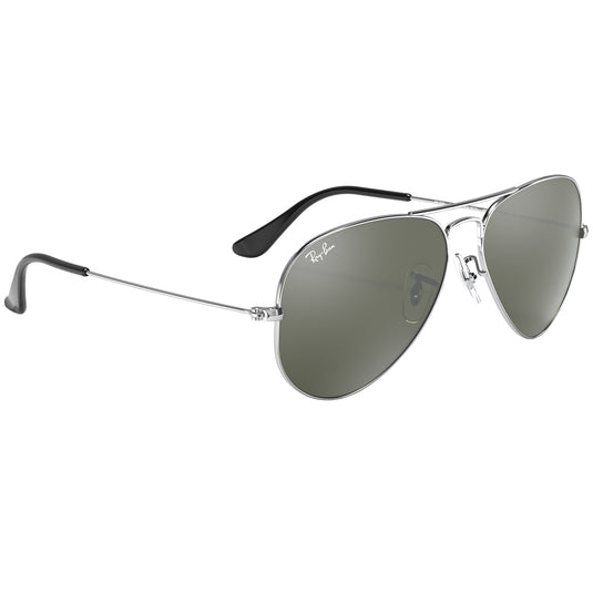 Ray-Ban Aviator Mirror Sunglasses - Polished Silver/Silver