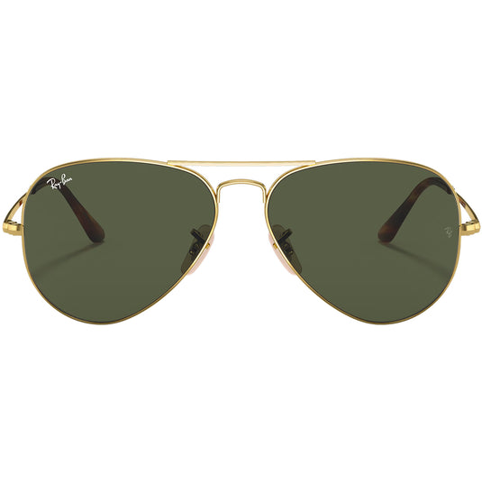 Ray-Ban Aviator Metal II Sunglasses - Polished Gold/Green