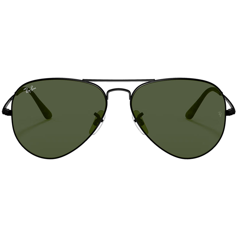 Load image into Gallery viewer, Ray-Ban Aviator Metal II Sunglasses - Polished Black/Green
