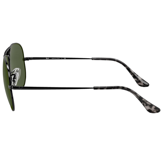 Ray-Ban Aviator Metal II Sunglasses - Polished Black/Green