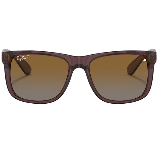 Ray-Ban Justin Classic Polarized Sunglasses - Polished Transparent Dark Brown/Brown