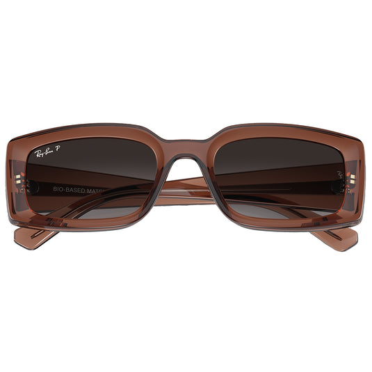 Ray-Ban Kiliane Bio-Based Polarized Sunglasses - Polished Transparent Brown/Grey