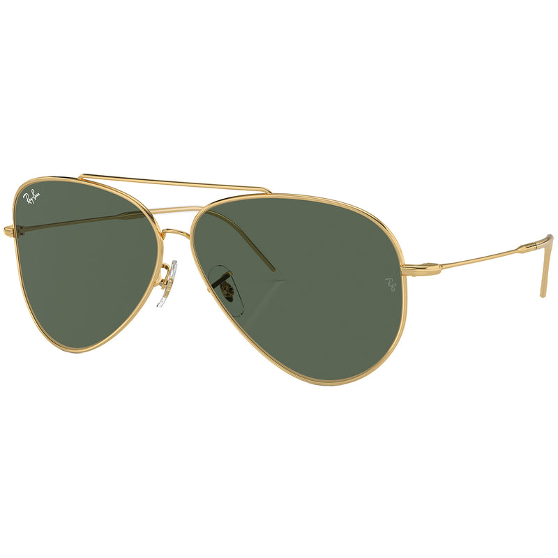 Ray Ban Aviator Reverse Sunglasses Polished Gold Green Cleanline Surf