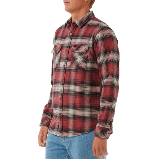 Rip Curl Count Long Sleeve Button-Up Flannel Shirt