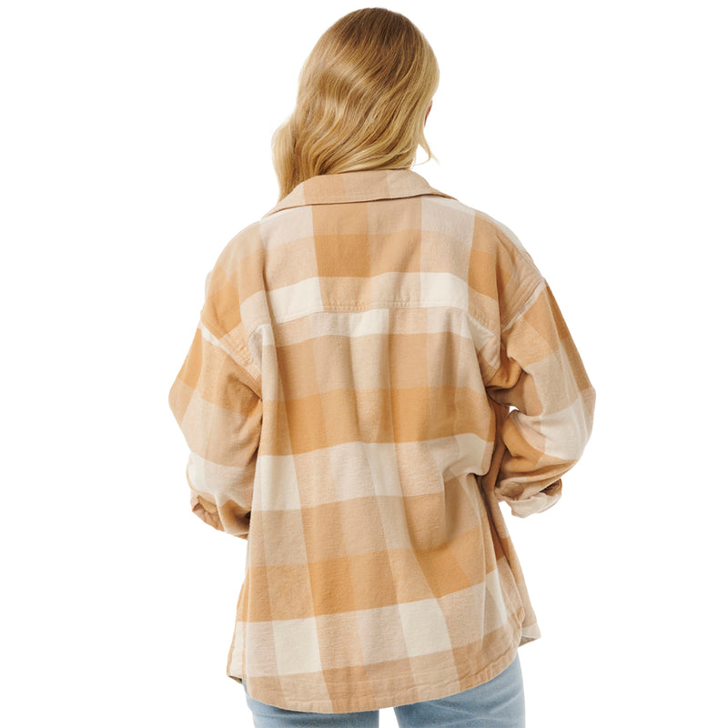 Load image into Gallery viewer, Rip Curl Women&#39;s La Isla Long Sleeve Button-Up Flannel Shirt
