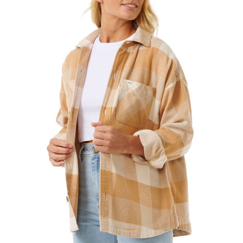 Load image into Gallery viewer, Rip Curl Women&#39;s La Isla Long Sleeve Button-Up Flannel Shirt
