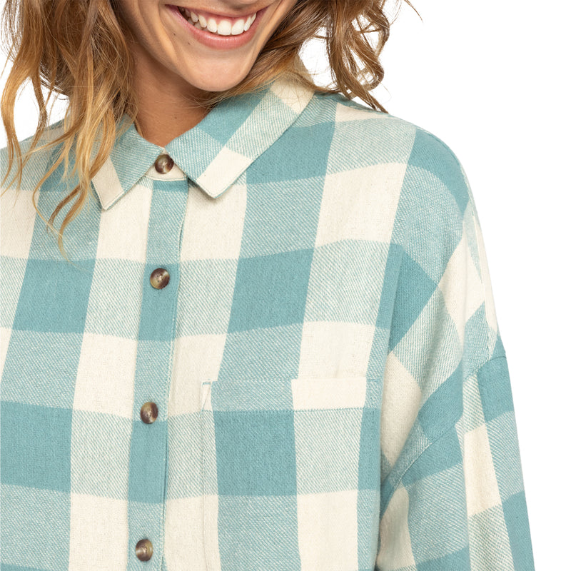 Load image into Gallery viewer, Roxy Women&#39;s Lets Get Away Long Sleeve Button-Up Shirt
