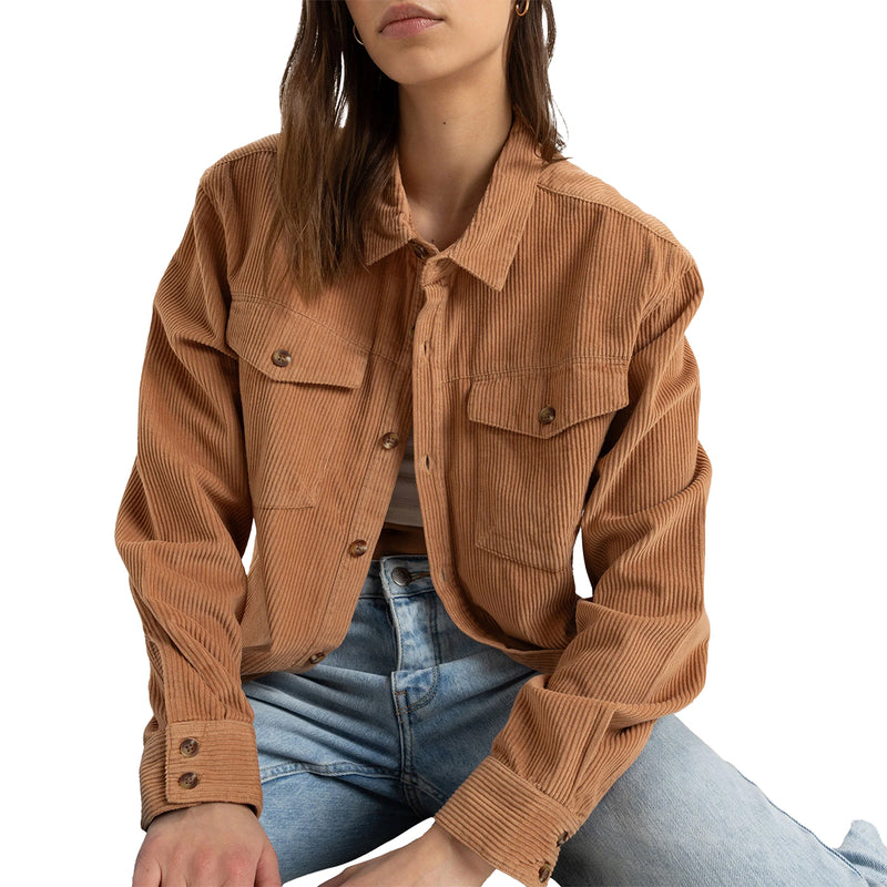 Load image into Gallery viewer, Roxy Let It Go Corduroy Long Sleeve Button-Up Shirt
