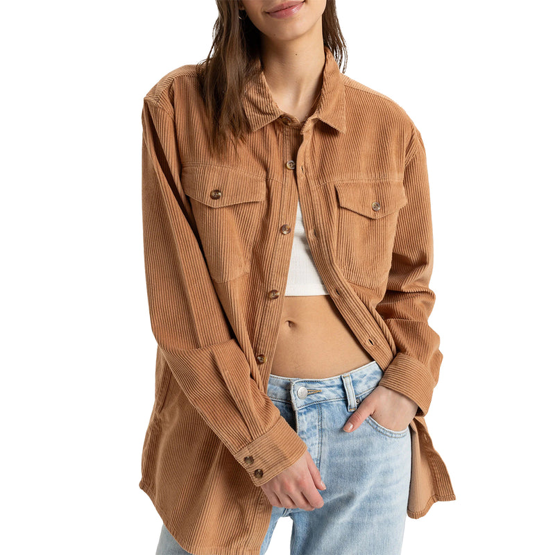 Load image into Gallery viewer, Roxy Let It Go Corduroy Long Sleeve Button-Up Shirt
