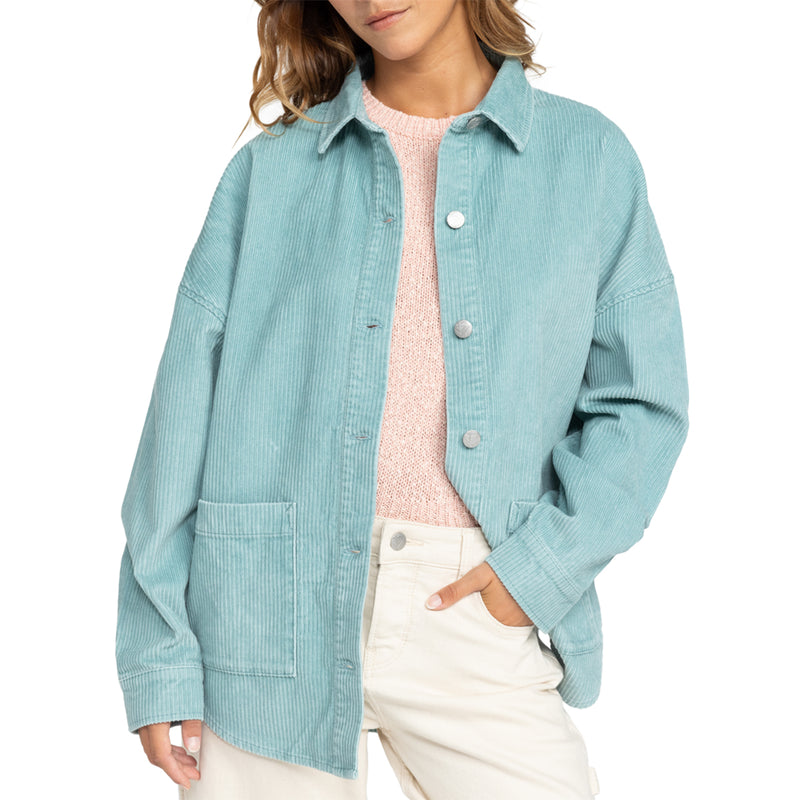 Load image into Gallery viewer, Roxy Women&#39;s Kick Back Washed Corduroy Long Sleeve Button-Up Shirt
