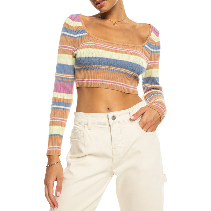 Load image into Gallery viewer, Roxy Women&#39;s Sunshine Day Crop Top Sweater
