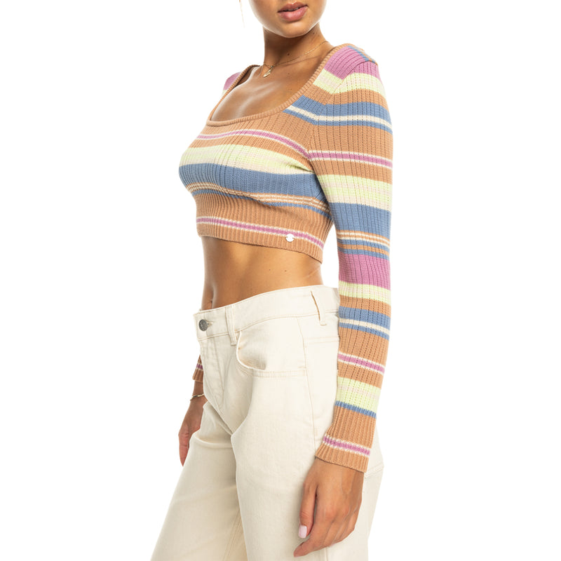 Load image into Gallery viewer, Roxy Women&#39;s Sunshine Day Crop Top Sweater
