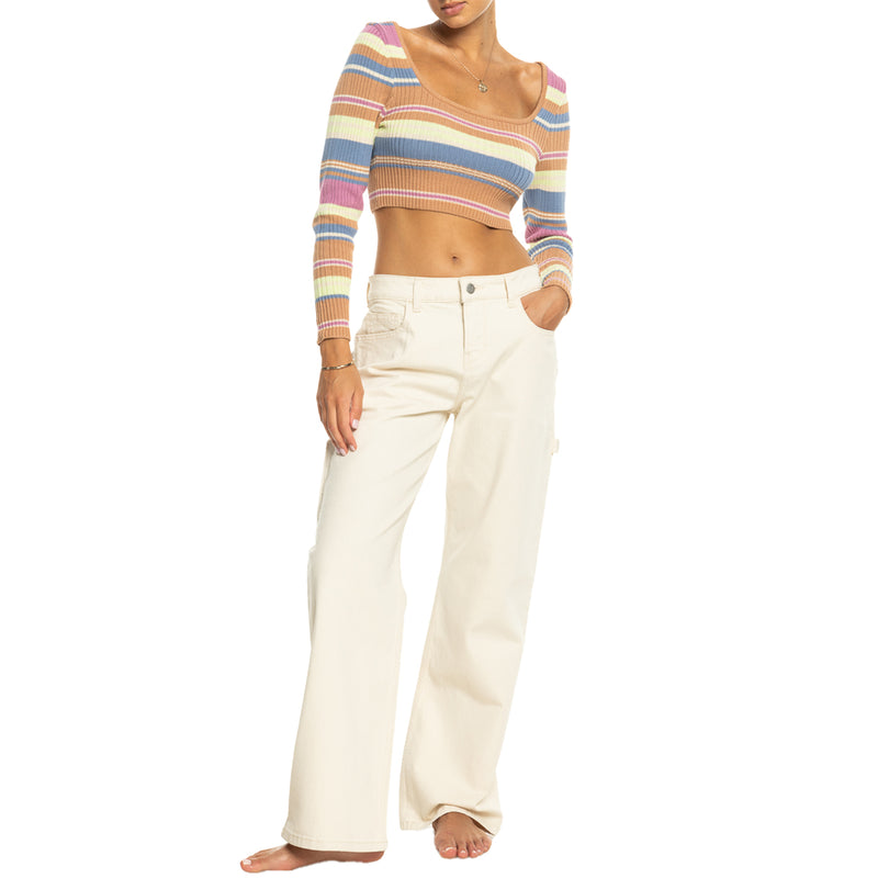 Load image into Gallery viewer, Roxy Women&#39;s Sunshine Day Crop Top Sweater
