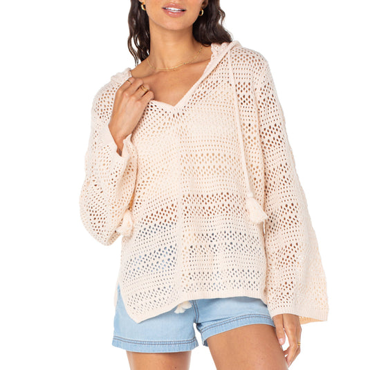 Roxy Women's Hippie Love Hooded V-Neck Sweater