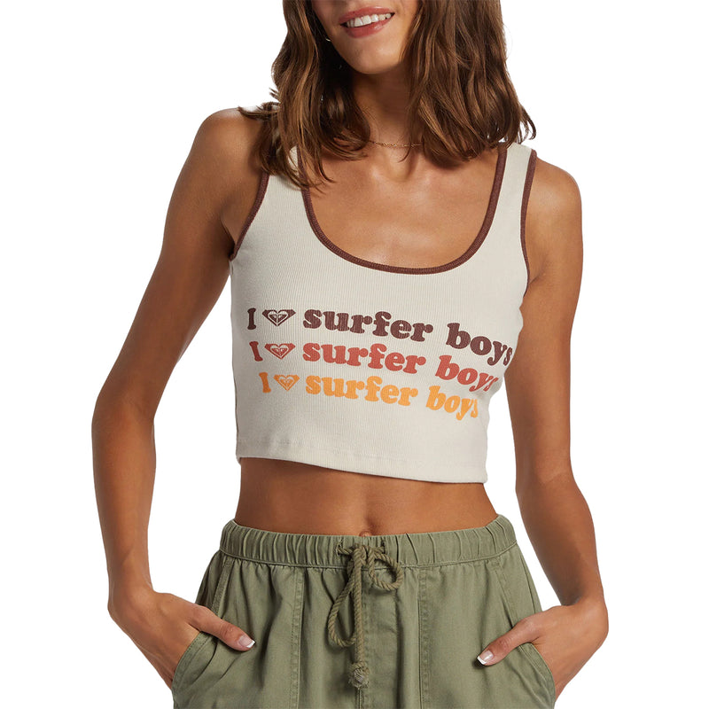 Load image into Gallery viewer, Roxy Women&#39;s I Heart Surfers Dive In Crop Tank Top
