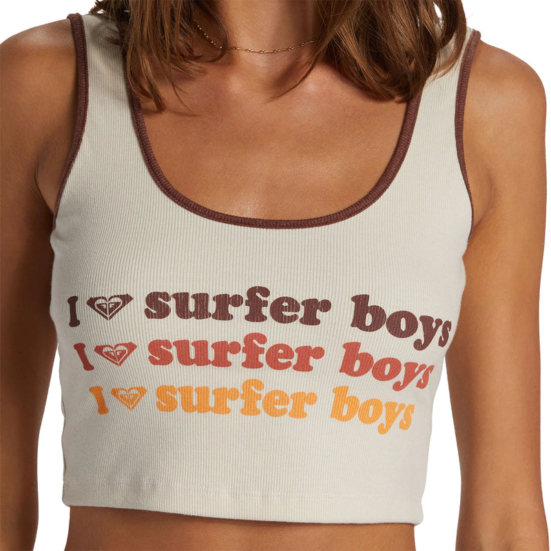 Load image into Gallery viewer, Roxy Women&#39;s I Heart Surfers Dive In Crop Tank Top
