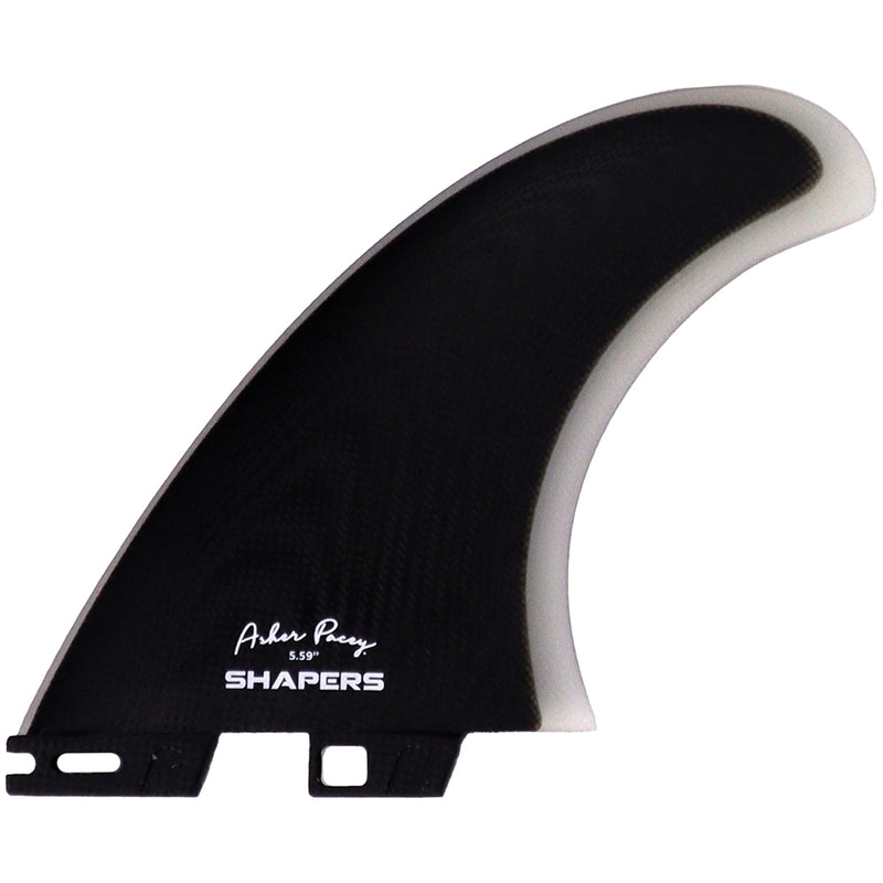 Load image into Gallery viewer, Shapers Asher Pacey FCS II Compatible Twin + 1 Fin Set - 5.59&quot;
