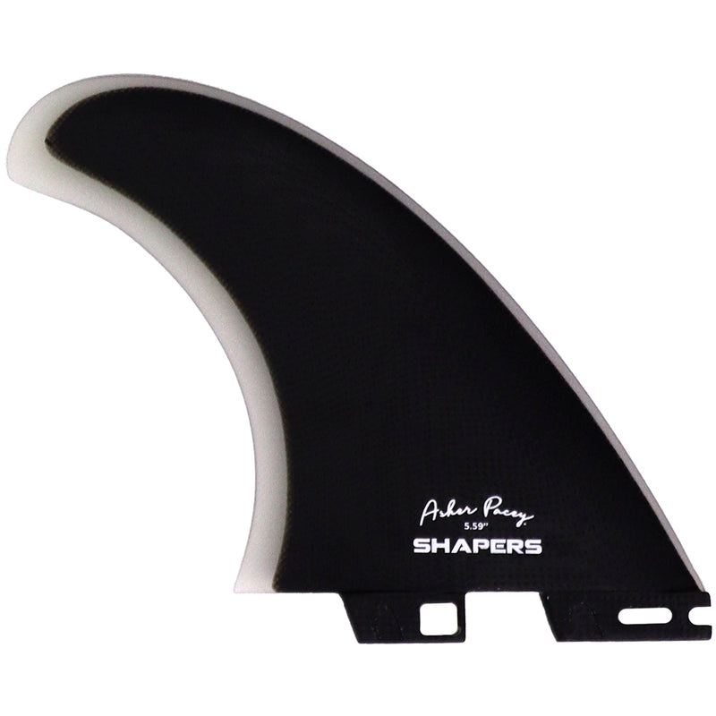 Load image into Gallery viewer, Shapers Asher Pacey FCS II Compatible Twin + 1 Fin Set - 5.59&quot;
