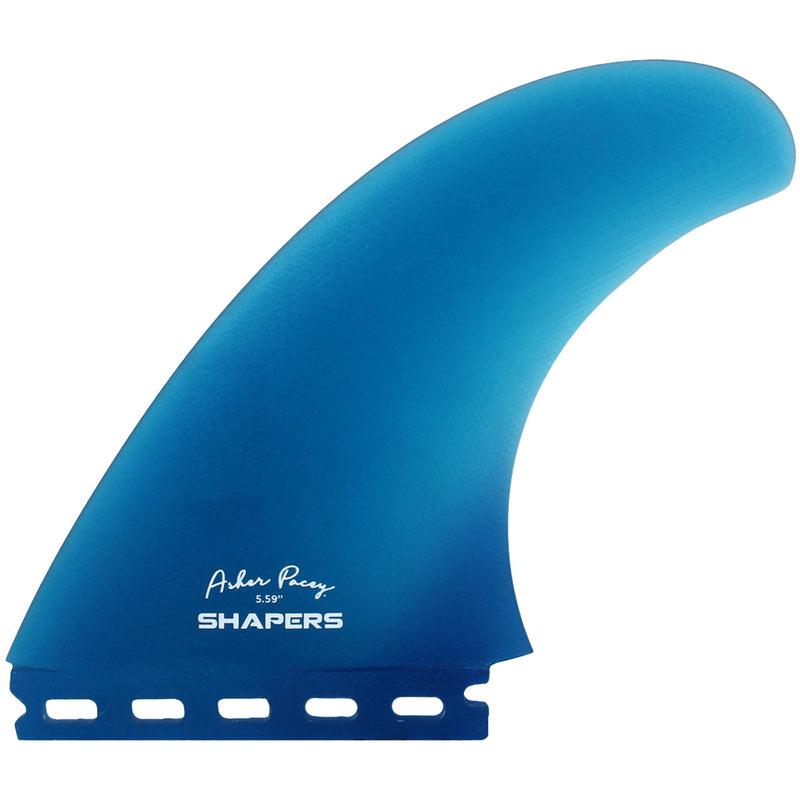 Load image into Gallery viewer, Shapers Asher Pacey Futures Compatible Twin + 1 Fin Set - 5.59&quot;
