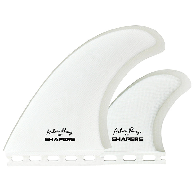 Load image into Gallery viewer, Shapers Asher Pacey Futures Compatible Twin + 1 Fin Set - 5.59&quot;
