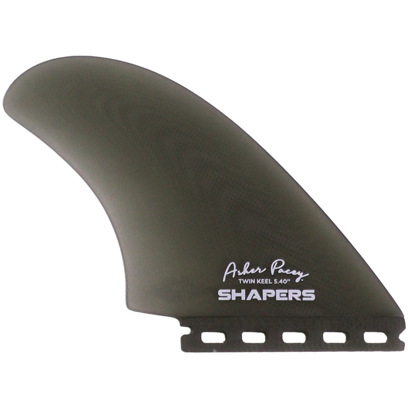 Load image into Gallery viewer, Shapers Asher Pacey Futures Compatible Twin Keel Fin Set - 5.40&quot;
