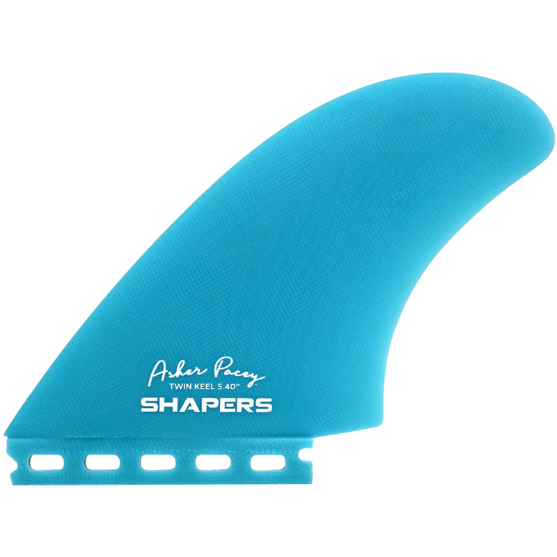 Load image into Gallery viewer, Shapers Asher Pacey Futures Compatible Twin Keel Fin Set - 5.40&quot;
