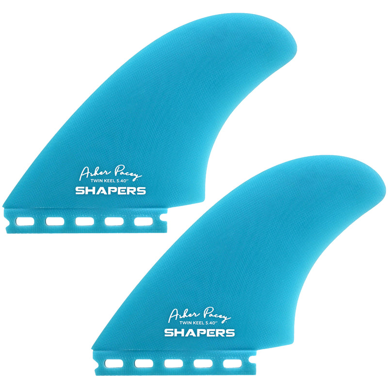 Load image into Gallery viewer, Shapers Asher Pacey Futures Compatible Twin Keel Fin Set - 5.40&quot;
