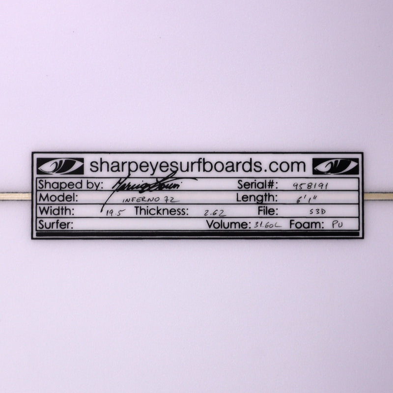 Load image into Gallery viewer, Sharp Eye Inferno 72 6&#39;1 x 19 ½ x 2 ⅝ Surfboard
