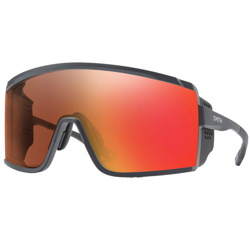 Load image into Gallery viewer, Smith Pursuit Sunglasses - Matte Slate/ChromaPop Glacier Photochromic Copper Red Mirror
