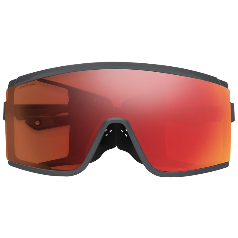 Load image into Gallery viewer, Smith Pursuit Sunglasses - Matte Slate/ChromaPop Glacier Photochromic Copper Red Mirror
