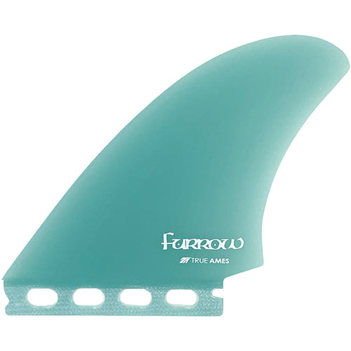 True Ames Furrow High Aspect Fiberglass Futures Compatible Twin Fin Set