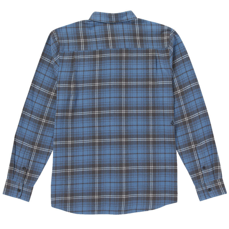 Load image into Gallery viewer, Volcom Caden Plaid Long Sleeve Button-Up Flannel Shirt - Blueberry
