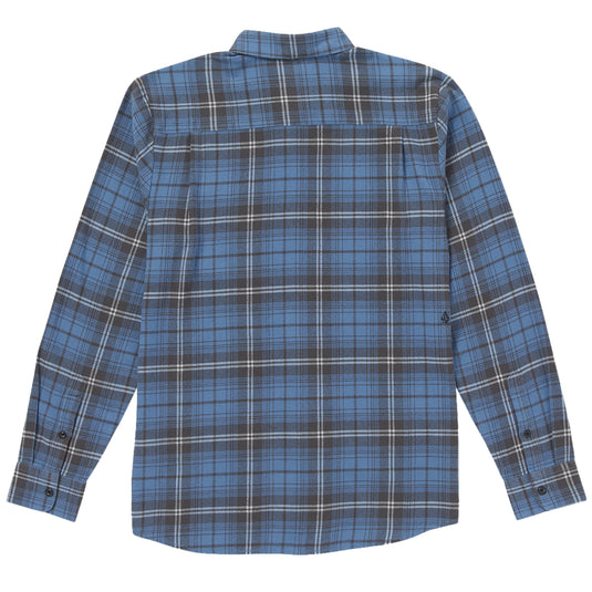 Volcom Caden Plaid Long Sleeve Button-Up Flannel Shirt - Blueberry