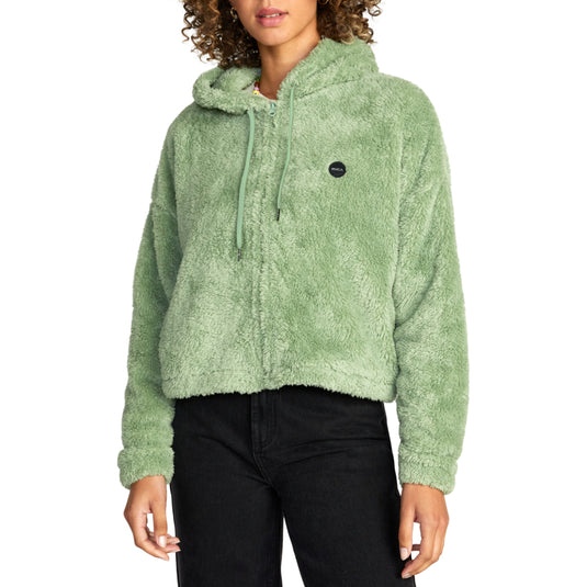 RVCA Women s Fuzzy Zip Up Hoodie Cleanline Surf