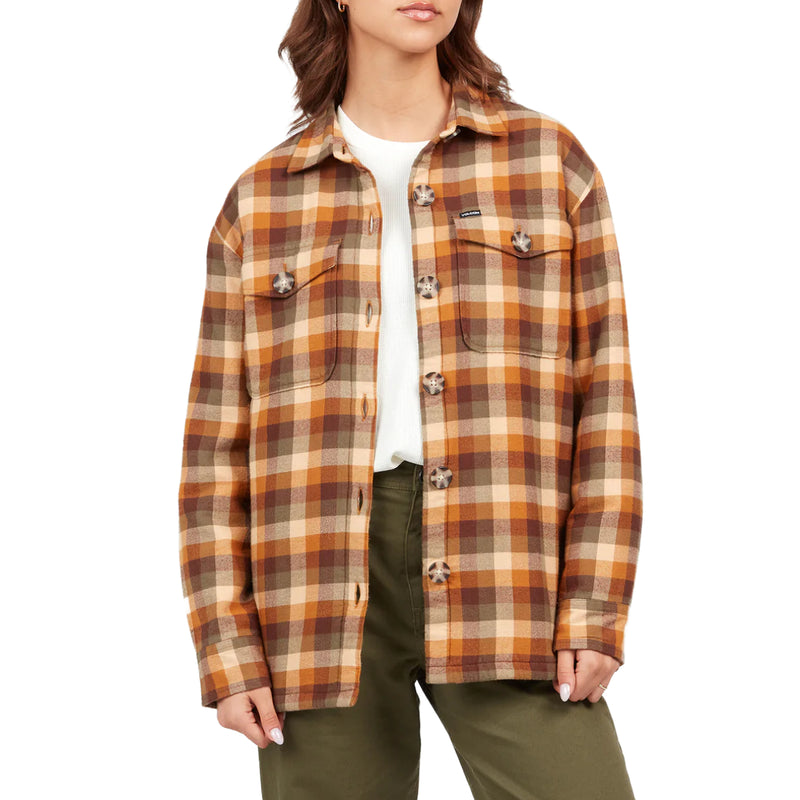 Load image into Gallery viewer, Volcom Women&#39;s Polar Boobear Button Down Flannel
