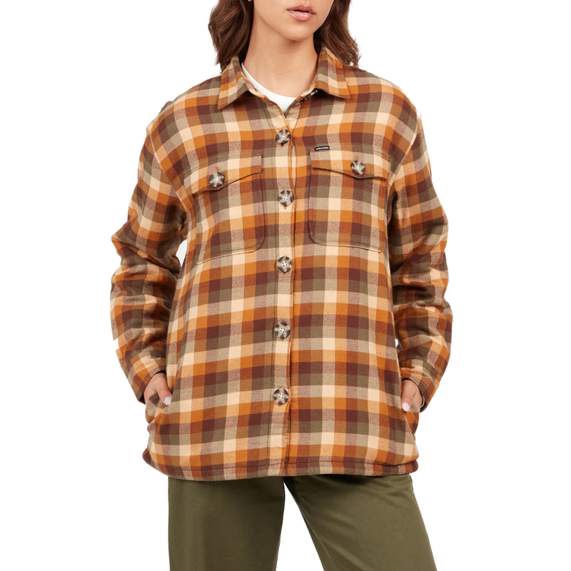 Load image into Gallery viewer, Volcom Women&#39;s Polar Boobear Button Down Flannel
