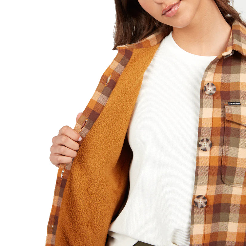 Load image into Gallery viewer, Volcom Women&#39;s Polar Boobear Button Down Flannel
