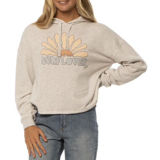 Sisstrevolution Women's Surf Lover Crop Pullover Hoodie