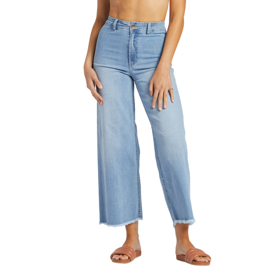 Billabong Women's Free Fall Indigo Wide-Leg Jeans