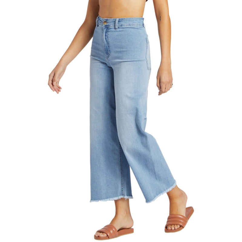 Load image into Gallery viewer, Billabong Women&#39;s Free Fall Indigo Wide-Leg Jeans
