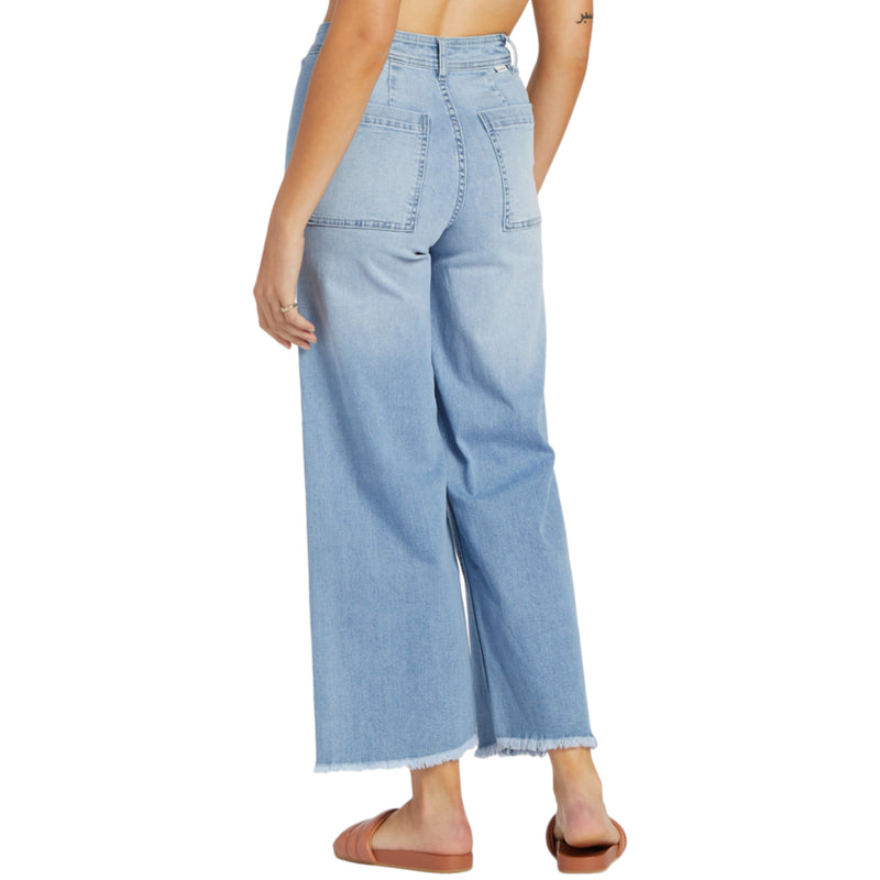 Load image into Gallery viewer, Billabong Women&#39;s Free Fall Indigo Wide-Leg Jeans
