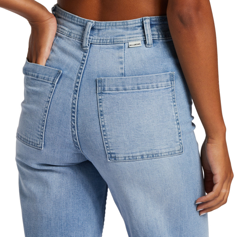 Load image into Gallery viewer, Billabong Women&#39;s Free Fall Indigo Wide-Leg Jeans
