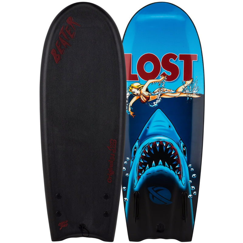 Load image into Gallery viewer, Catch Surf Beater Original 54 × Lost Edition Shark Attack 4&#39;6 x 20 x 2 ½ Surfboard - Black
