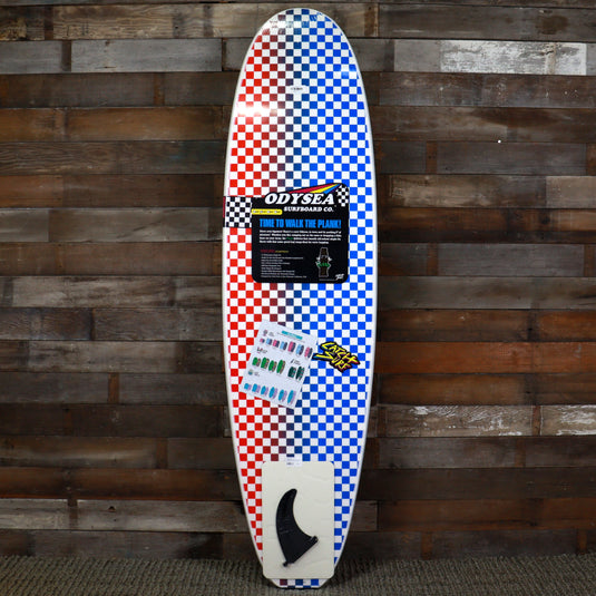 Catch Surf Odysea Plank Single Fin 7'0 x 22 x 3 ⅛ Surfboard - White/Checkers