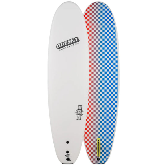 Catch Surf Odysea Plank Single Fin 7'0 x 22 x 3 ⅛ Surfboard - White/Checkers