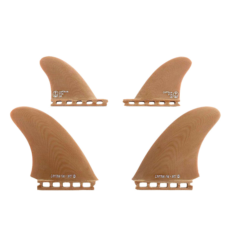 Load image into Gallery viewer, Captain Fin Co. NPJ Quartet Futures Compatible Quad Fin Set - Brown
