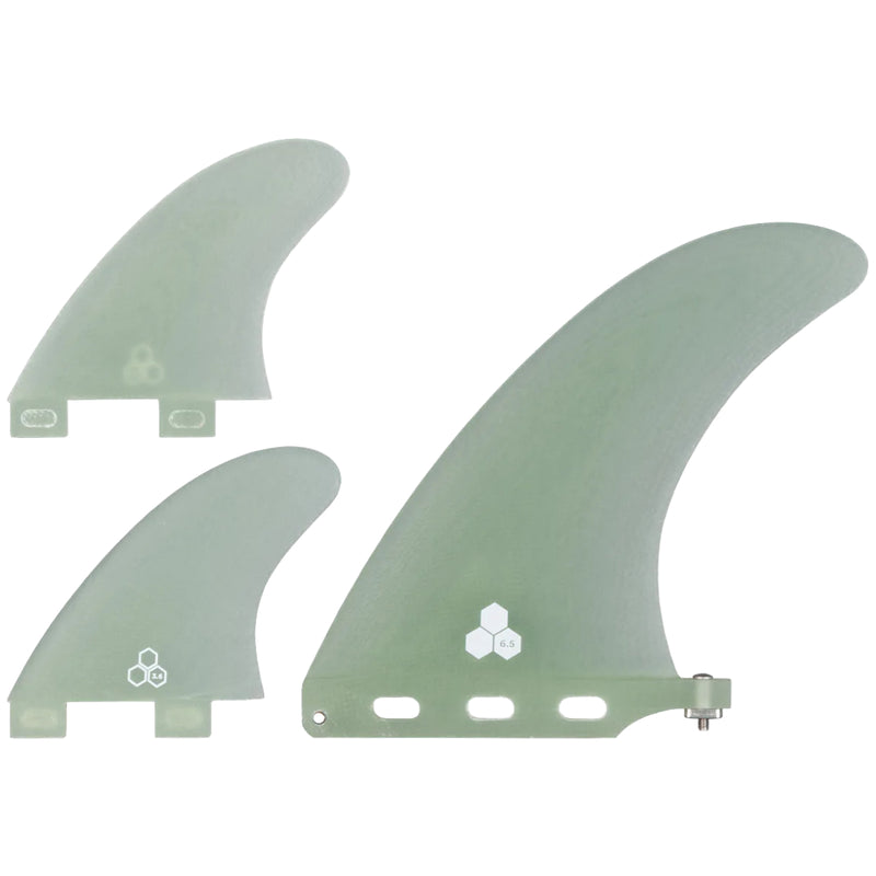 Load image into Gallery viewer, Channel Islands CI Mid FCS Compatible 2 + 1 Fin Set - 3.6&quot; - Clear
