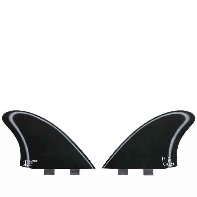 Load image into Gallery viewer, Captain Fin Co. Christenson Keel FCS Compatible Twin Fin Set - Black/White
